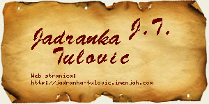Jadranka Tulović vizit kartica